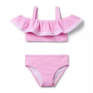 Janie and Jack Recycled Ric Rac Ruffle 2-Piece Swimsuit size 10